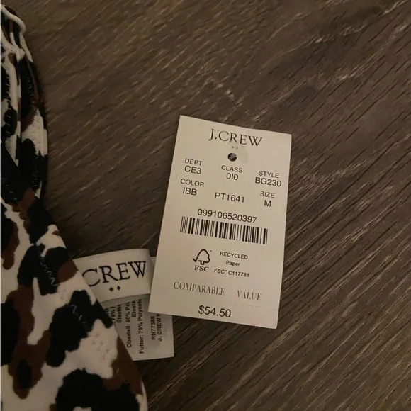 !! SOLD!! NWT J Crew Leopard Ruffle French Bikini Top - Picture 5 of 5